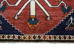 Central medallion detail of 2000s Persian Gabbeh rug from Iran / Persia