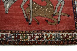 Central medallion detail of 2000s Persian Gabbeh rug from Iran / Persia
