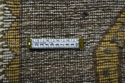 Close-up detail of 2000s Persian Gabbeh rug from Iran / Persia showing Wool weave