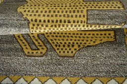 Full view of 2000s Persian Gabbeh rug from Iran / Persia, 145 × 97 cm in Brown tones