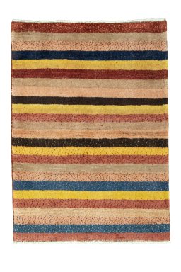 Full view of New Persian Gabbeh rug from Iran / Persia, 125 × 92 cm in Multi Color tones