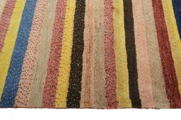 Close-up detail of New Persian Gabbeh rug from Iran / Persia showing Wool weave
