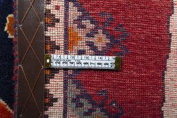 Close-up detail of 2000s Persian Gabbeh rug from Iran / Persia showing Wool weave