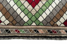 Central medallion detail of 2000s Persian Gabbeh rug from Iran / Persia