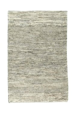Full view of 2000s Persian Gabbeh rug from Iran / Persia, 126 × 81 cm in Gray tones
