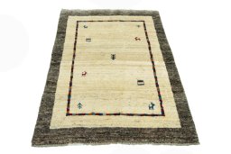 Surface texture of New Persian Gabbeh rug with natural Wool and intricate pattern