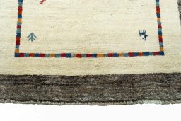 Central medallion detail of New Persian Gabbeh rug from Iran / Persia