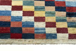 Central medallion detail of New Persian Gabbeh rug from Iran / Persia