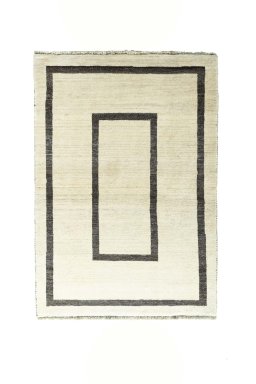 Full view of New Persian Gabbeh rug from Iran / Persia, 153 × 106 cm in Beige tones