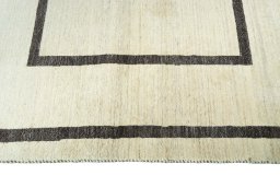 Close-up detail of New Persian Gabbeh rug from Iran / Persia showing Wool weave