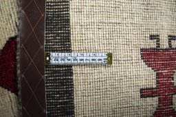 Close-up detail of 2000s Persian Gabbeh rug from Iran / Persia showing Wool weave