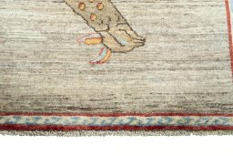Central medallion detail of 2000s Persian Gabbeh rug from Iran / Persia