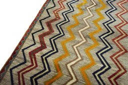 Close-up detail of 2000s Persian Gabbeh rug from Iran / Persia showing Wool weave