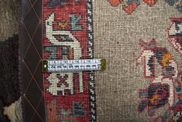 Close-up detail of 2000s Persian Gabbeh rug from Iran / Persia showing Wool weave