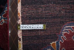 Close-up detail of 2000s Persian Gabbeh rug from Iran / Persia showing Wool weave