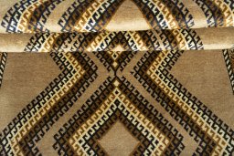 Full view of 2000s Persian Gabbeh rug from Iran / Persia, 195 × 108 cm in Brown tones