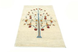 Surface texture of New Persian Gabbeh rug with natural Wool and intricate pattern