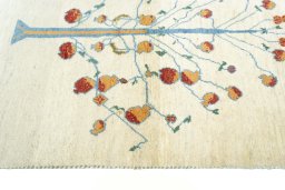 Close-up detail of New Persian Gabbeh rug from Iran / Persia showing Wool weave