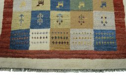 Central medallion detail of New Persian Gabbeh rug from Iran / Persia