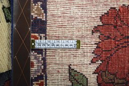 Close-up detail of 2000s Persian Gabbeh rug from Iran / Persia showing Wool weave