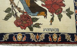 Central medallion detail of 2000s Persian Gabbeh rug from Iran / Persia