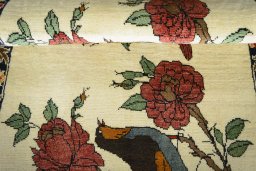 Full view of 2000s Persian Gabbeh rug from Iran / Persia, 185 × 90 cm in Beige tones