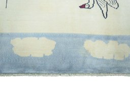 Central medallion detail of 2000s Persian Gabbeh rug from Iran / Persia