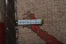 Close-up detail of 2000s Persian Gabbeh rug from Iran / Persia showing Wool weave