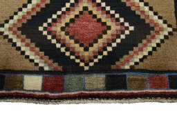 Central medallion detail of 2000s Persian Gabbeh rug from Iran / Persia