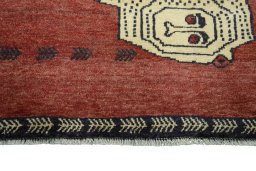 Central medallion detail of 2000s Persian Gabbeh rug from Iran / Persia