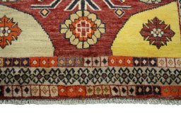 Central medallion detail of 2000s Persian Gabbeh rug from Iran / Persia