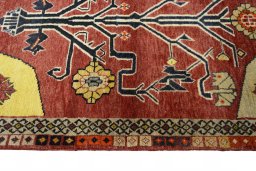 Close-up detail of 2000s Persian Gabbeh rug from Iran / Persia showing Wool weave
