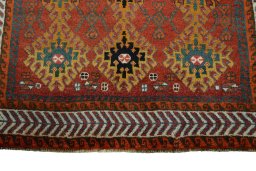 Central medallion detail of 2000s Persian Gabbeh rug from Iran / Persia