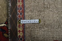 Close-up detail of 2000s Persian Gabbeh rug from Iran / Persia showing Wool weave