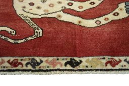 Central medallion detail of 2000s Persian Gabbeh rug from Iran / Persia