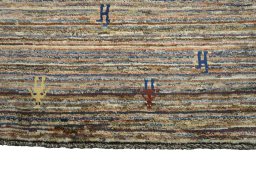 Central medallion detail of 2000s Persian Gabbeh rug from Iran / Persia