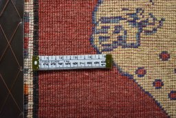 Corner detail of Unknown Persian Gabbeh rug showing border pattern and Wool pile