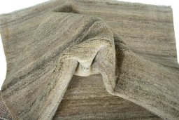 Corner detail of New Persian Gabbeh rug showing border pattern and Wool pile