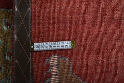 Close-up detail of 2000s Persian Gabbeh rug from Iran / Persia showing Wool weave