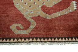 Central medallion detail of 2000s Persian Gabbeh rug from Iran / Persia
