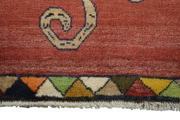 Central medallion detail of 2000s Persian Gabbeh rug from Iran / Persia