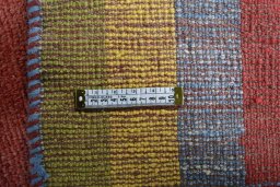 Close-up detail of 2000s Persian Gabbeh rug from Iran / Persia showing Wool weave