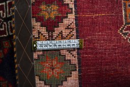 Full view of 2000s Persian Gabbeh rug from Iran / Persia, 235 × 138 cm in Red tones