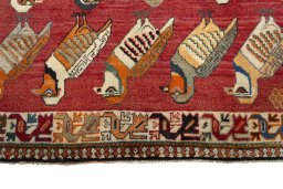 Central medallion detail of 2000s Persian Gabbeh rug from Iran / Persia