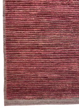 Backside of handmade New Persian Gabbeh rug showing knot structure and weave density