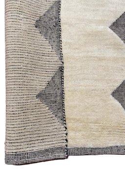 Full view of New Persian Gabbeh rug from Iran / Persia, 220 × 87 cm in Beige tones