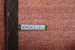 Close-up detail of 2000s Persian Gabbeh rug from Iran / Persia showing Wool weave