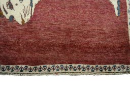 Central medallion detail of 2000s Persian Gabbeh rug from Iran / Persia