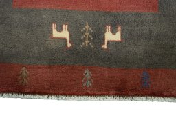 Central medallion detail of New Persian Gabbeh rug from Iran / Persia
