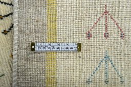Close-up detail of New Persian Gabbeh rug from Iran / Persia showing Wool weave